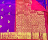 Dark Violet Kanjivaram Saree With pink Pallu